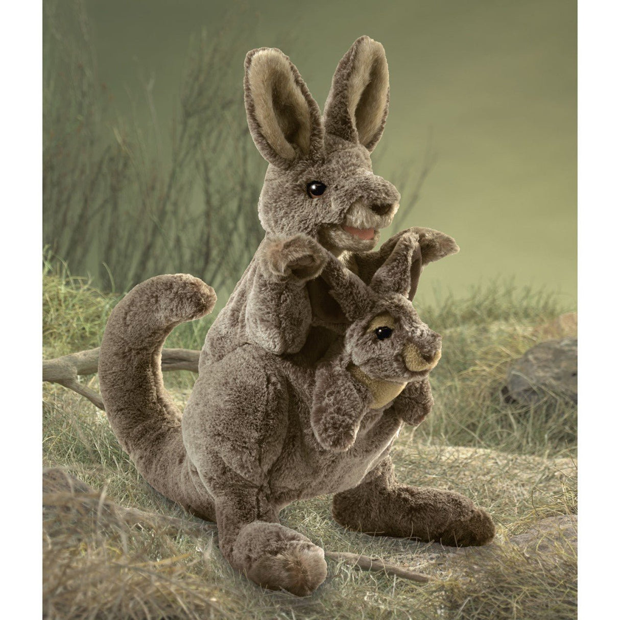 Folkmanis Kangaroo and Joey Hand Puppet - Little Whispers