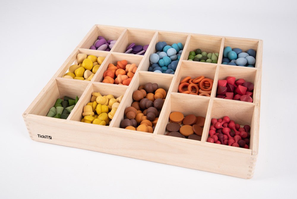 Wooden Treasures Super Set + Wooden Sorting Tray (14-Way) (Direct Shipping) - Little Whispers