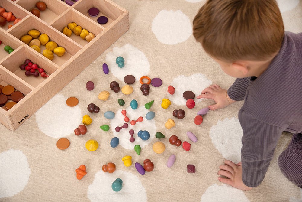 Wooden Treasures Super Set + Wooden Sorting Tray (14-Way) (Direct Shipping) - Little Whispers