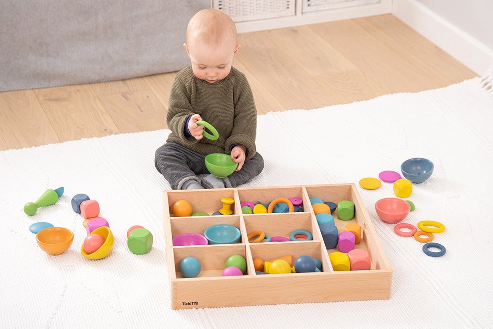 Rainbow Wooden Super Set + Wooden Sorting Tray (7- Way) 74048 (Direct Shipping) - Little Whispers