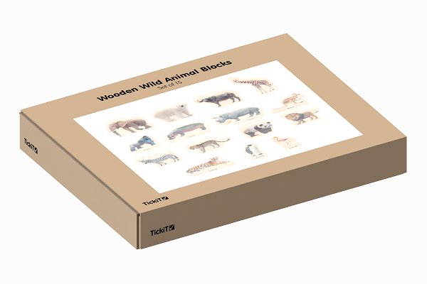 TickiT Wooden Wild Animals (15) - Little Whispers