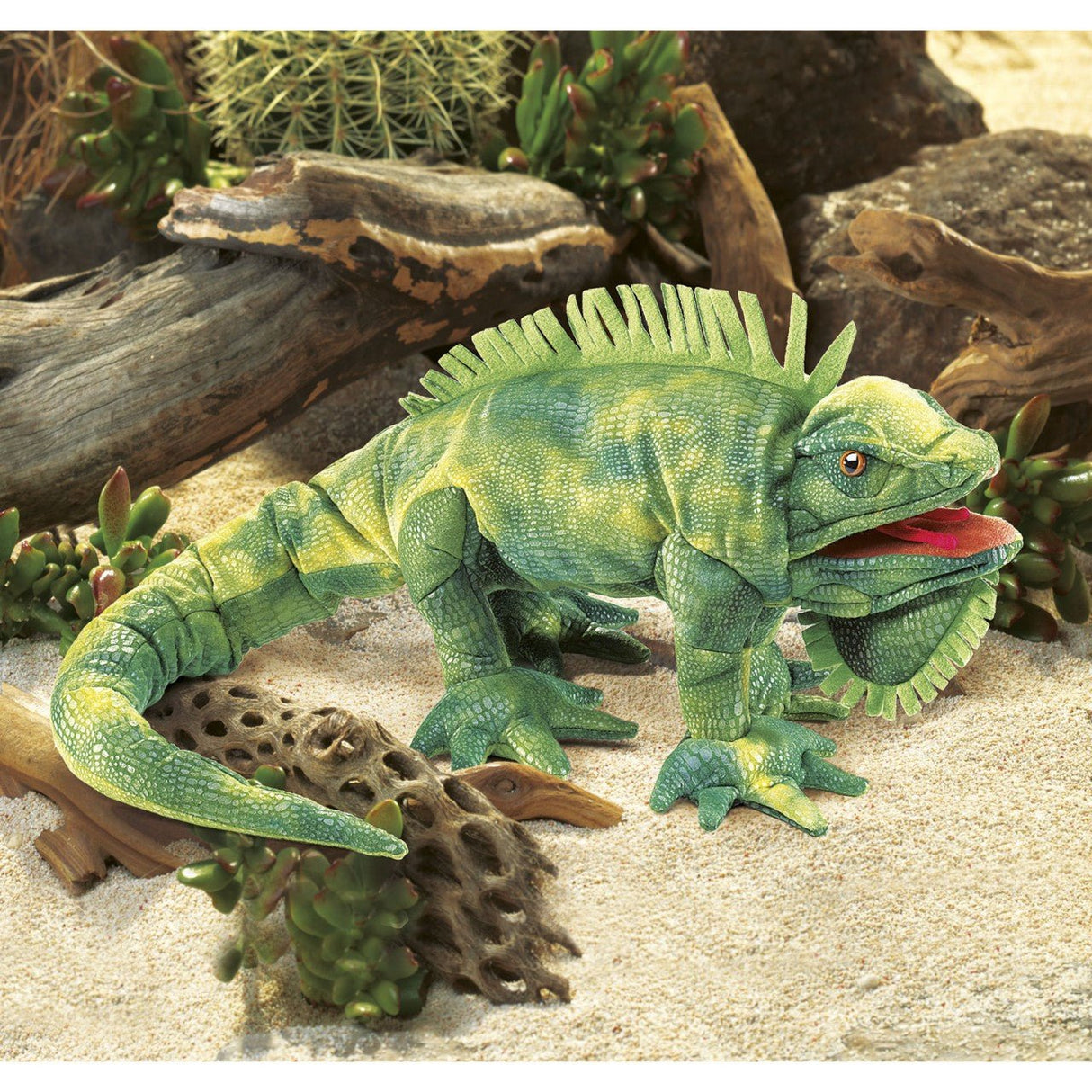 Folkmanis Large Iguana Hand Puppet (Pre - Order - in Approx Middle August) - Little Whispers