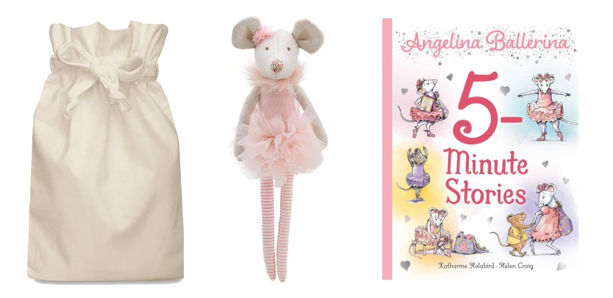 Angelina Ballerina Story Sack with Wilberry Ballerina Mouse - Little Whispers