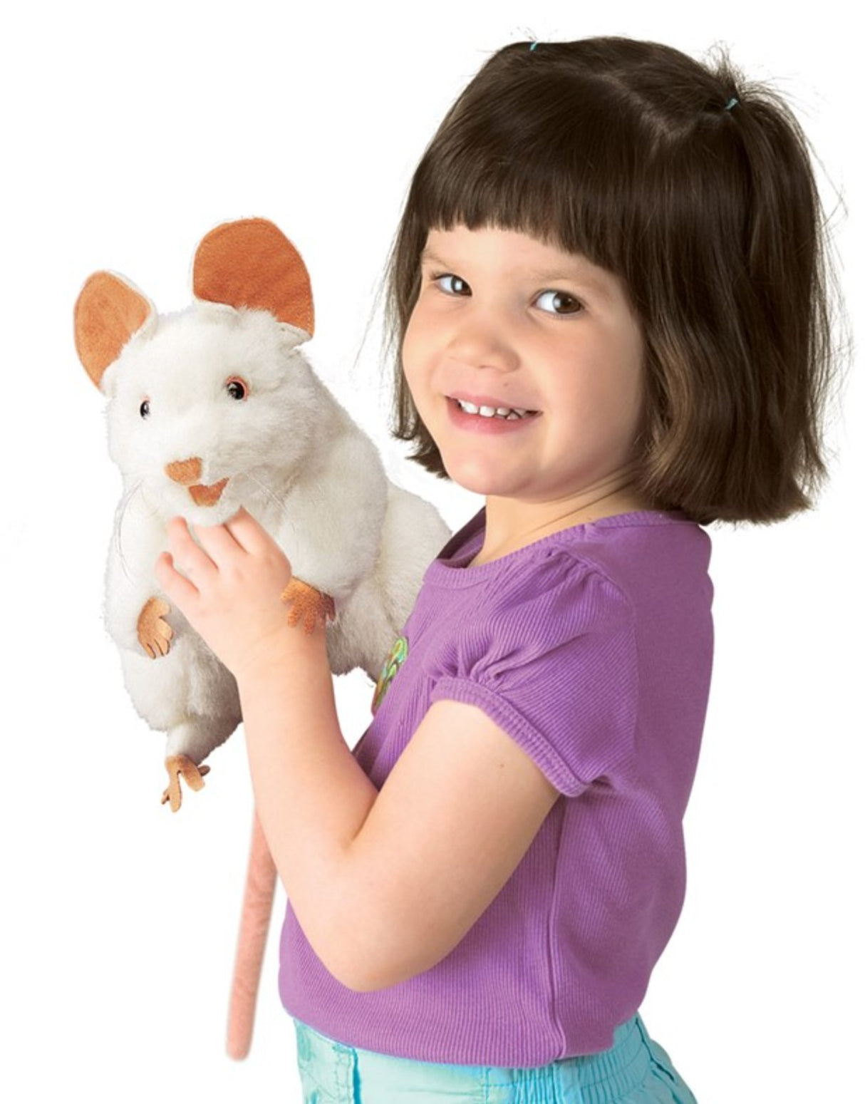 Folkmanis White Mouse Hand Puppet - Little Whispers