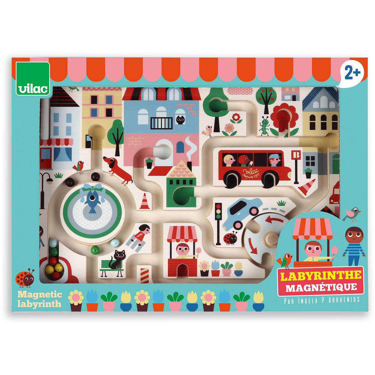 Vilac Town Magnetic Maze – Wooden Fine Motor Skills Toy
