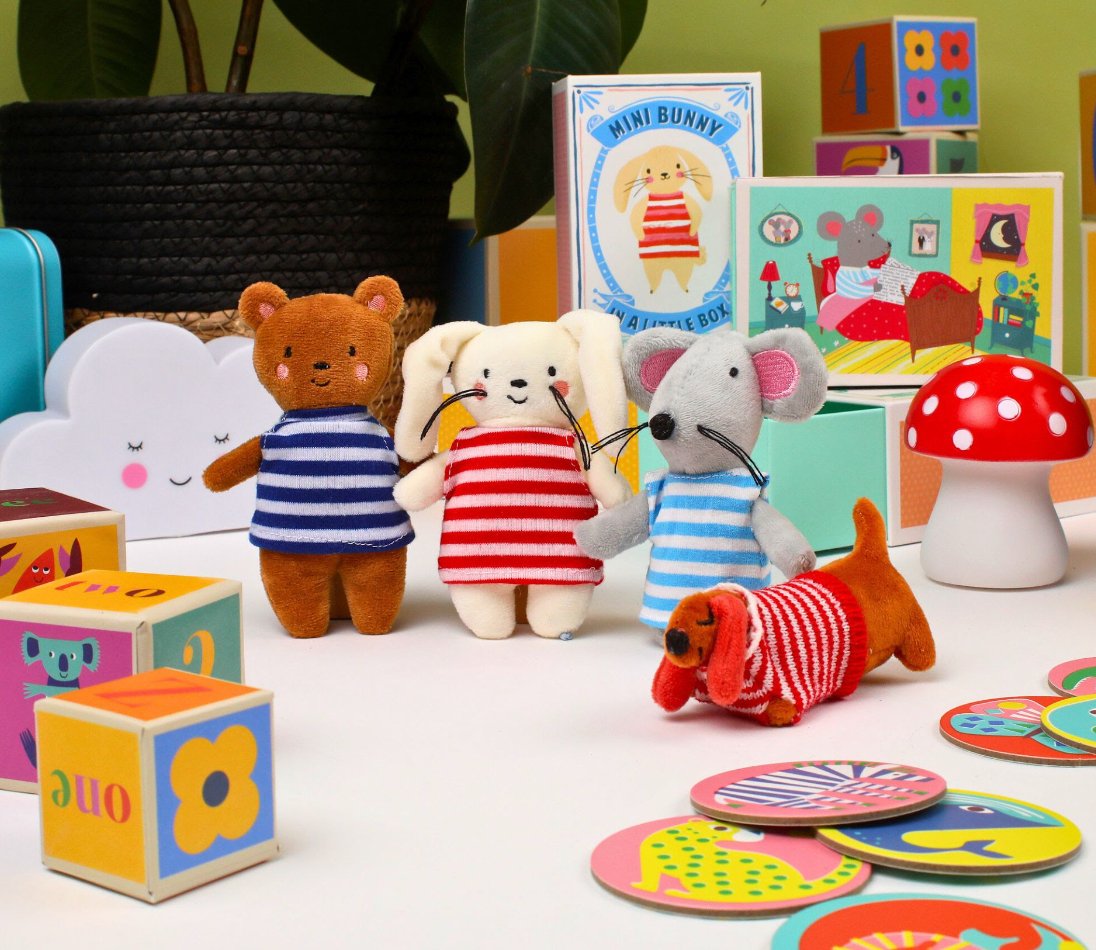 Mini Bear in a Little Box - soft toy - Little Whispers