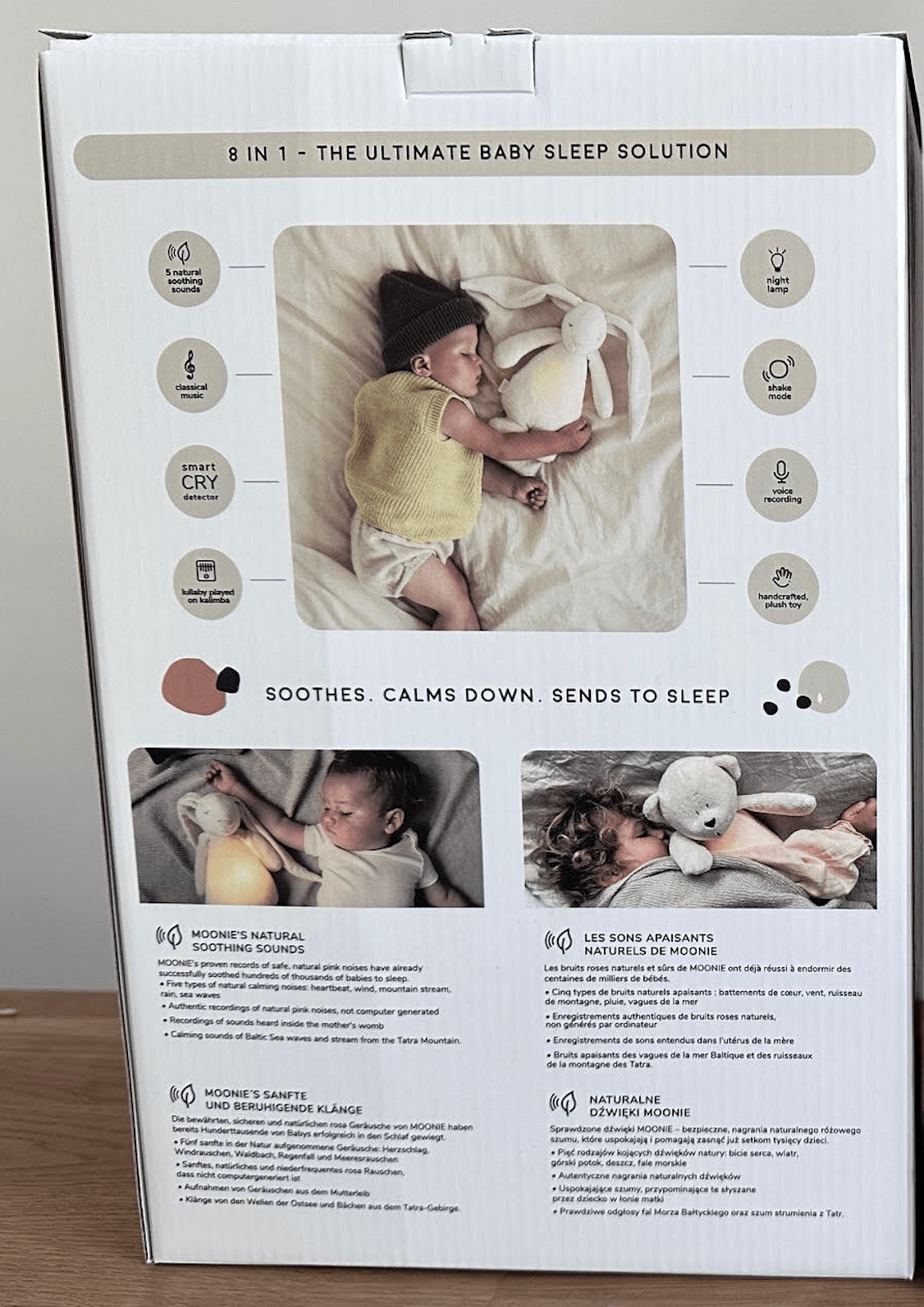 Moonie 2.0 Sand Nature Bear - The Organic Hummy Bear with Lamp - Little Whispers