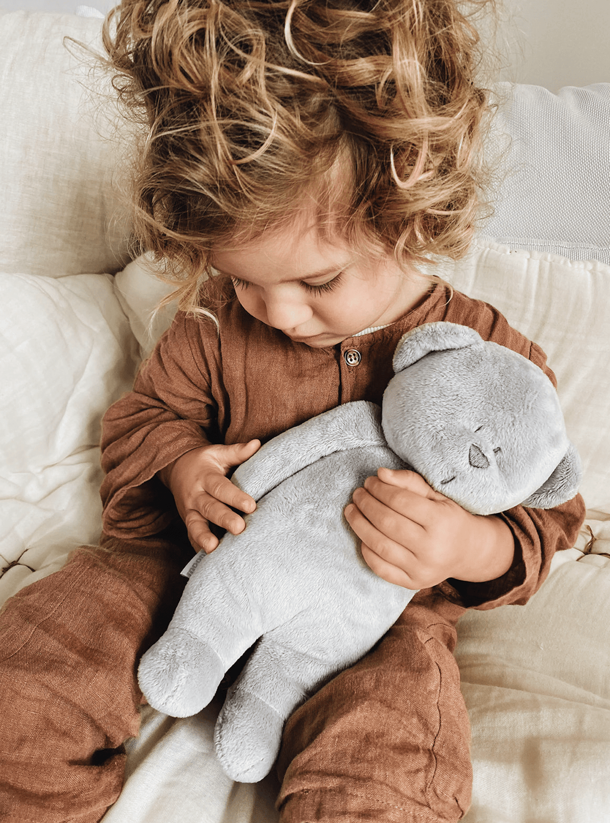 Silver Moonie Humming Bear with Lamp - Little Whispers