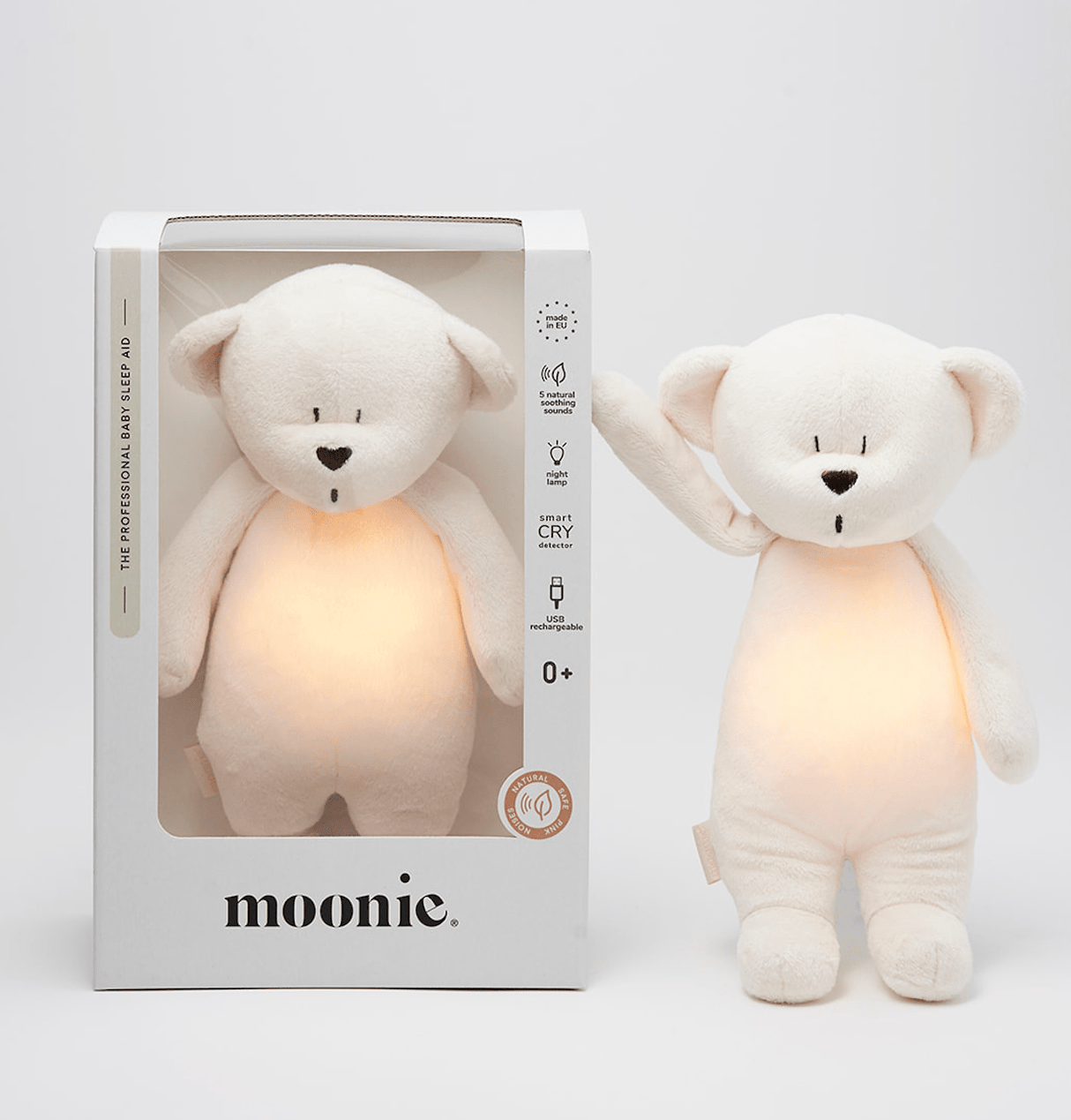 Cream Moonie Humming Bear with Lamp - Little Whispers