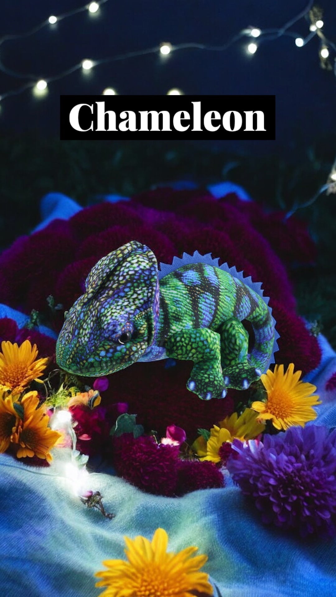 PRE - ORDER: Little Creatures – Blue - Green Chameleon Finger Puppet - Little Whispers