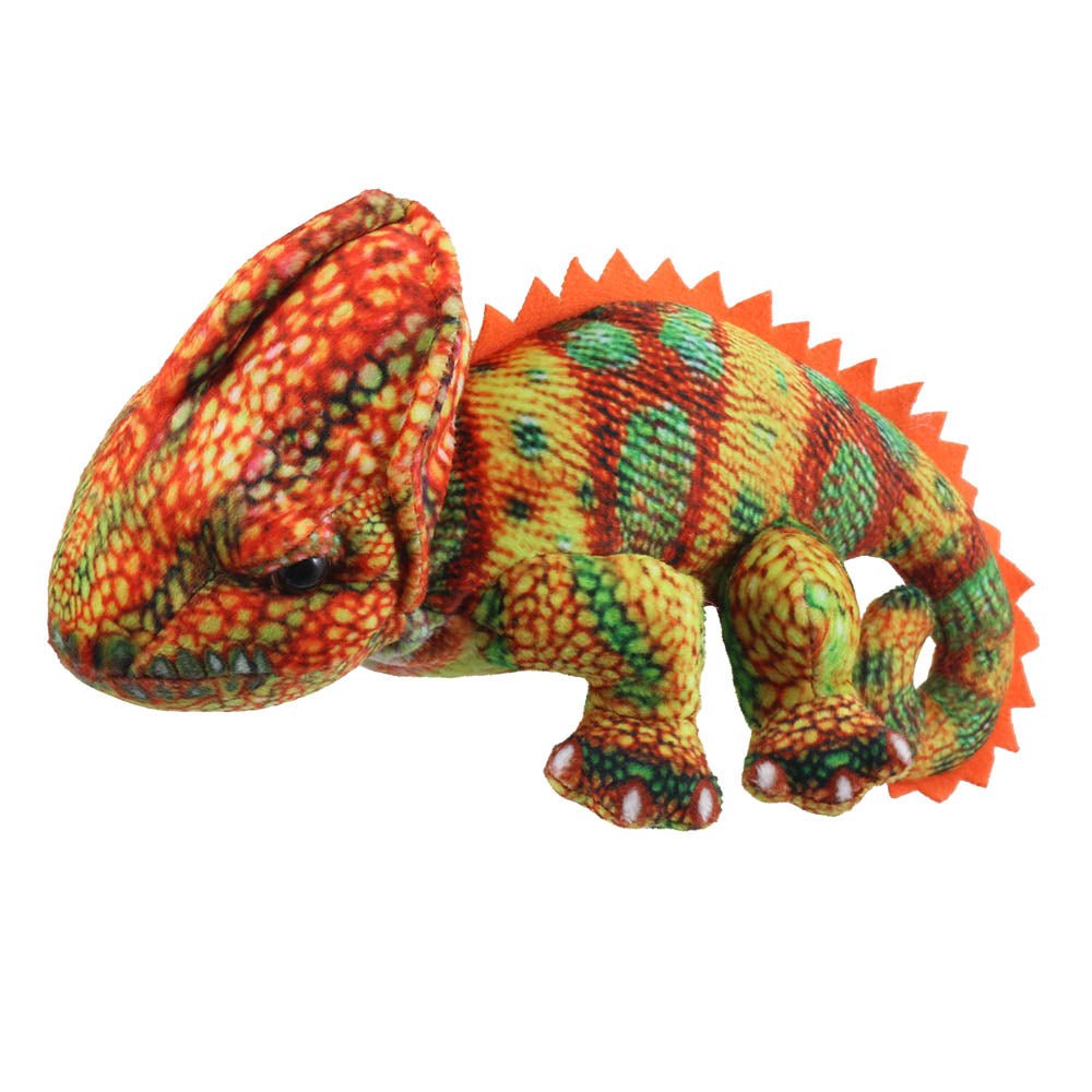 PRE - ORDER: Little Creatures – Orange Chameleon Finger Puppet - Little Whispers