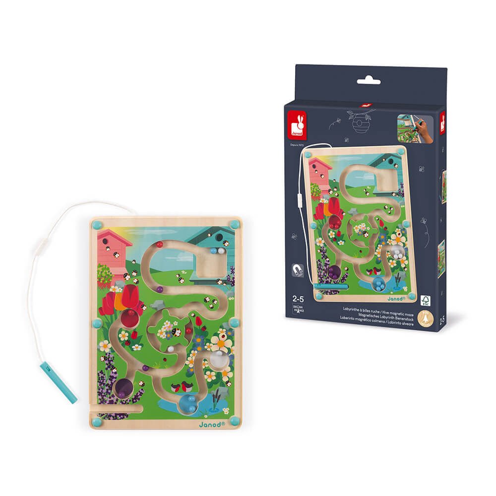 Janod Wooden Magnetic Beehive Maze - Little Whispers