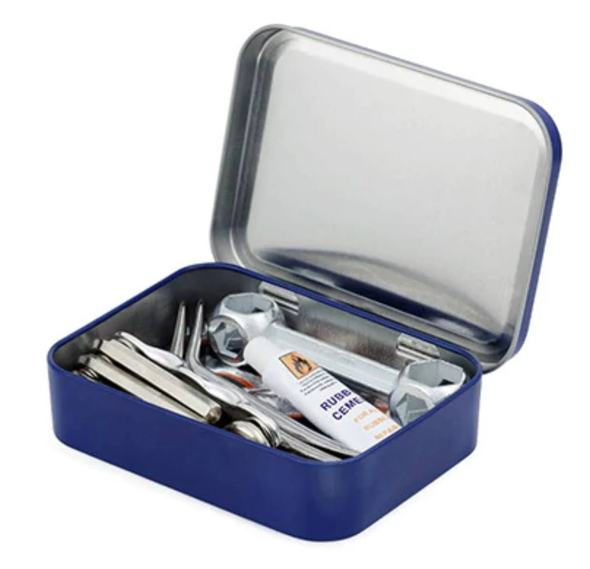 Kikkerland Bicycle Repair Kit in a Tin - Small Compact Portable Cycle Fix Tyre Puncture Tin - Little Whispers