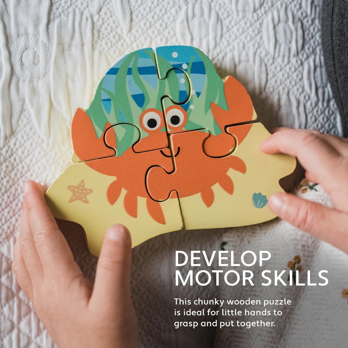 Orange Tree Wooden Crab Puzzle - Little Whispers