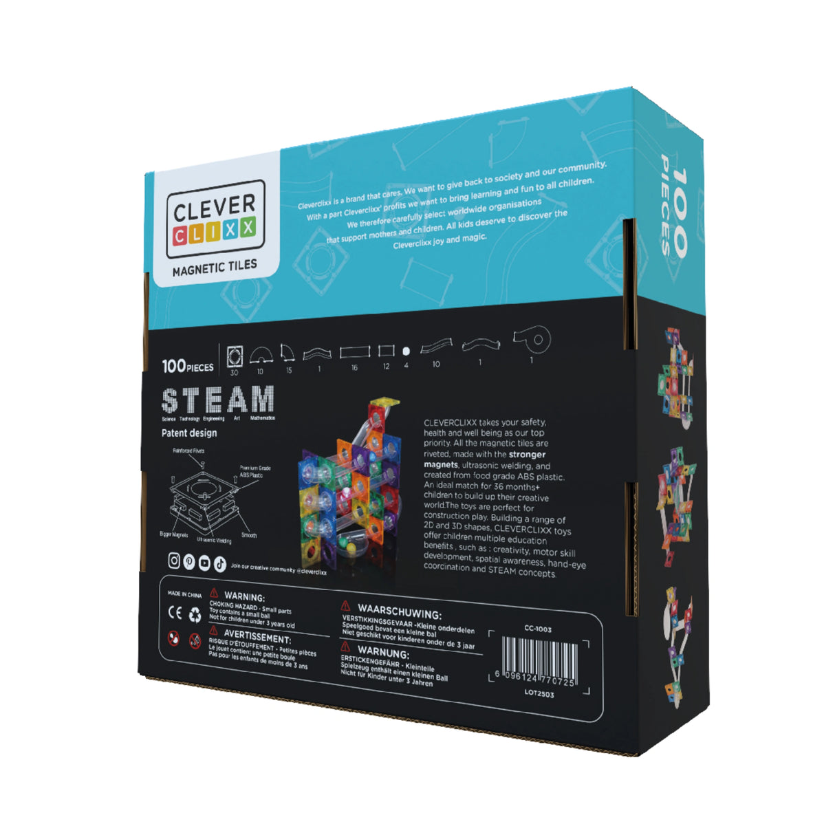 CleverClixx Ball Run Dazzling Lights Pack Intense 100 pieces