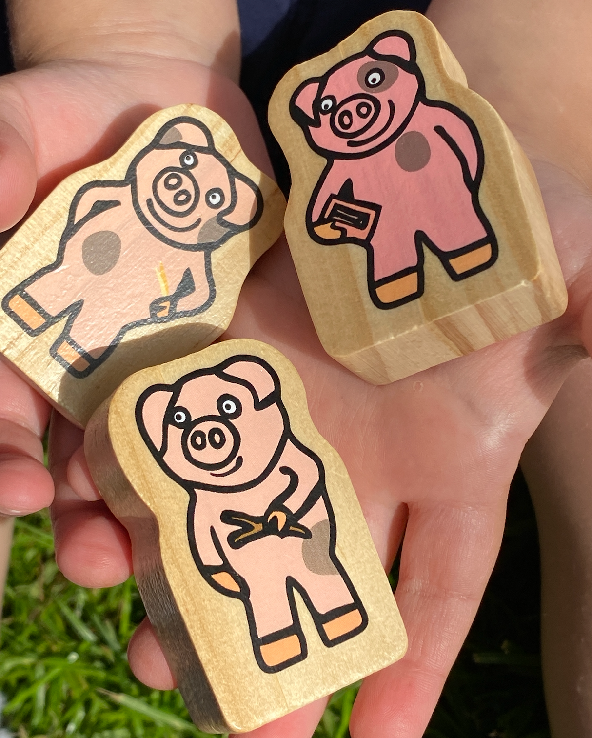 Yellow Door Three Little Pigs Wooden Characters