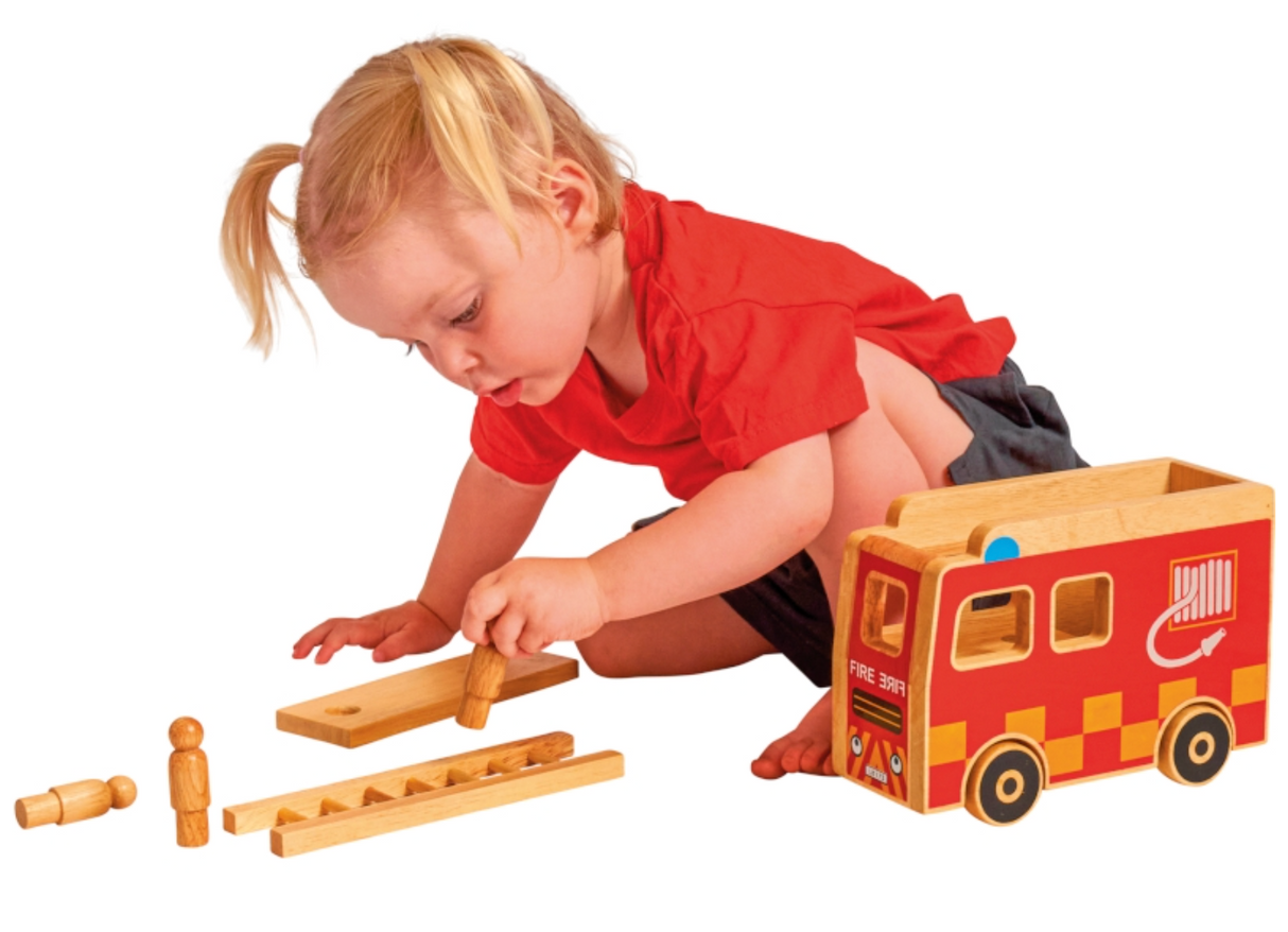 Lanka Kade Wooden Fire Engine Playset