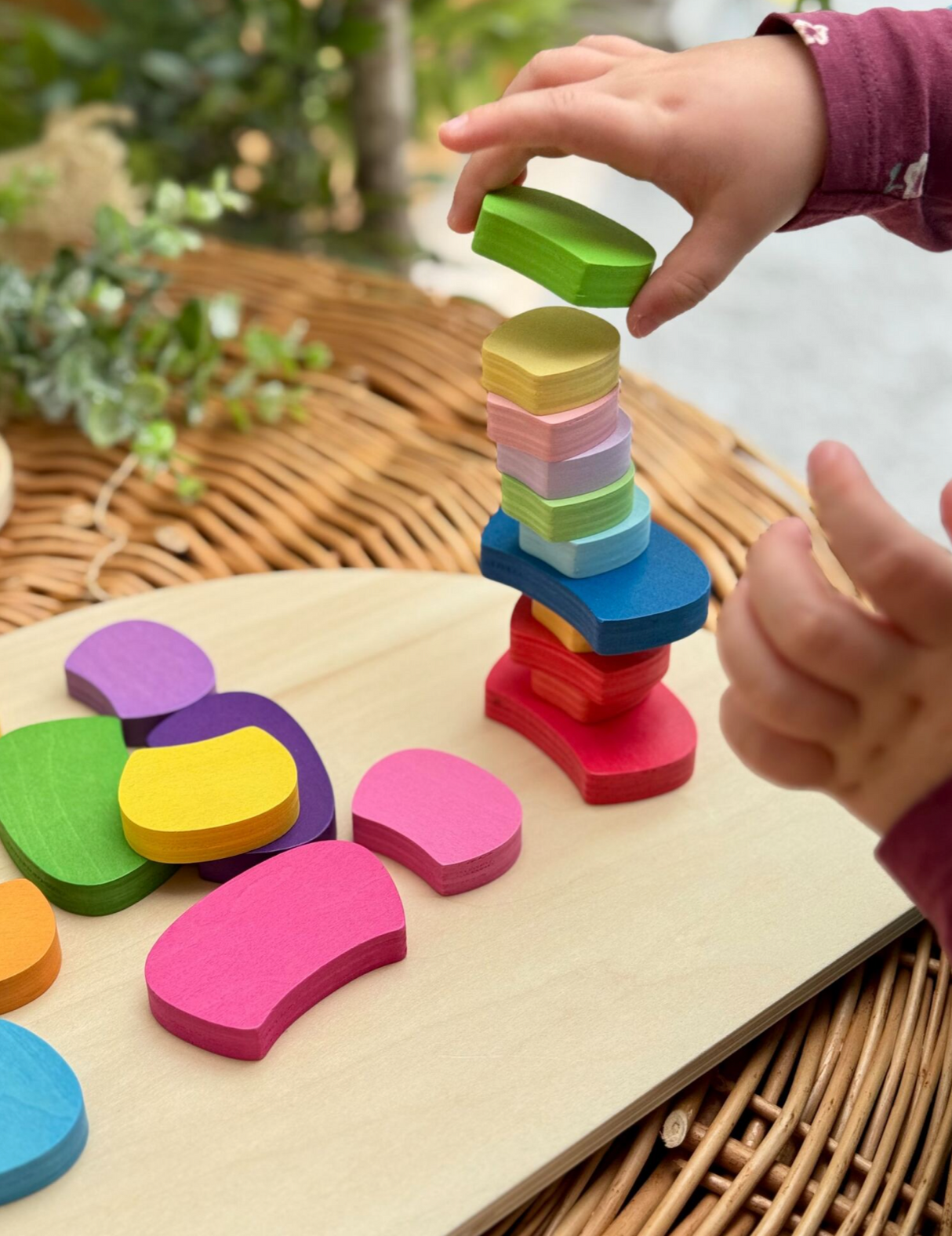 Yellow Door Pattern and Play Wooden Peacock pieces