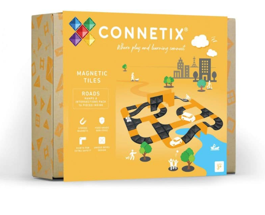 Connetix Ramps & Intersections Pack – 16 Piece Roads Expansion