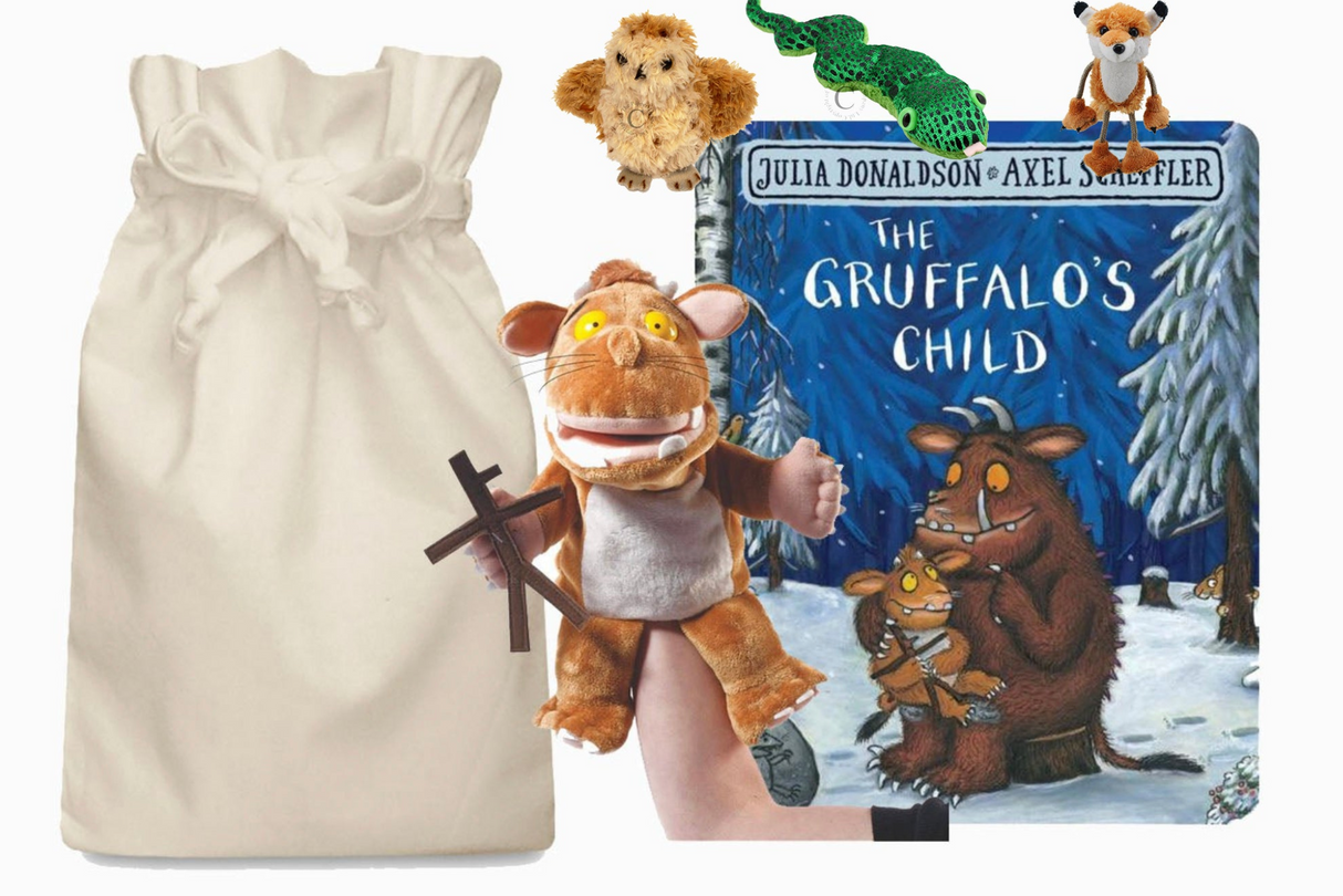 Gruffalo's Child Hand Puppet with Stick Man and Finger Puppets Story Sack