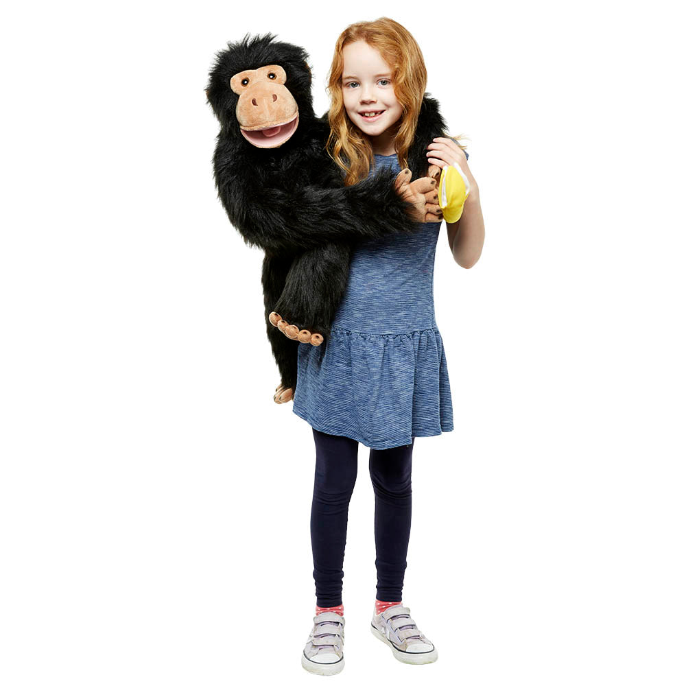 Puppet Company Large Chimp with Banana Hand Puppet Life Style