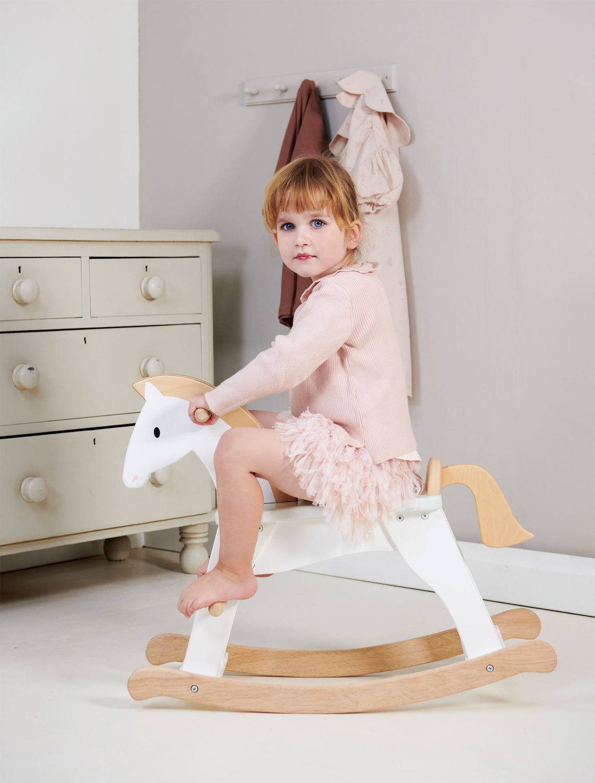White Wooden Lucky Rocking Horse