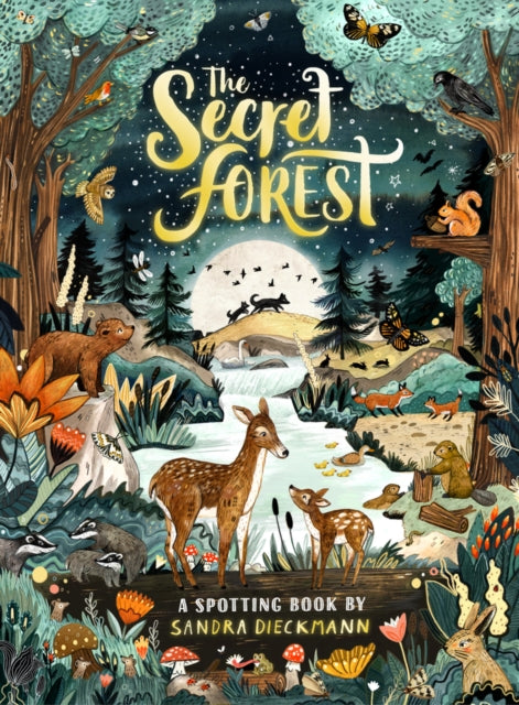 Book cover of 'The Secret Forest' with illustrations of animals and nature.