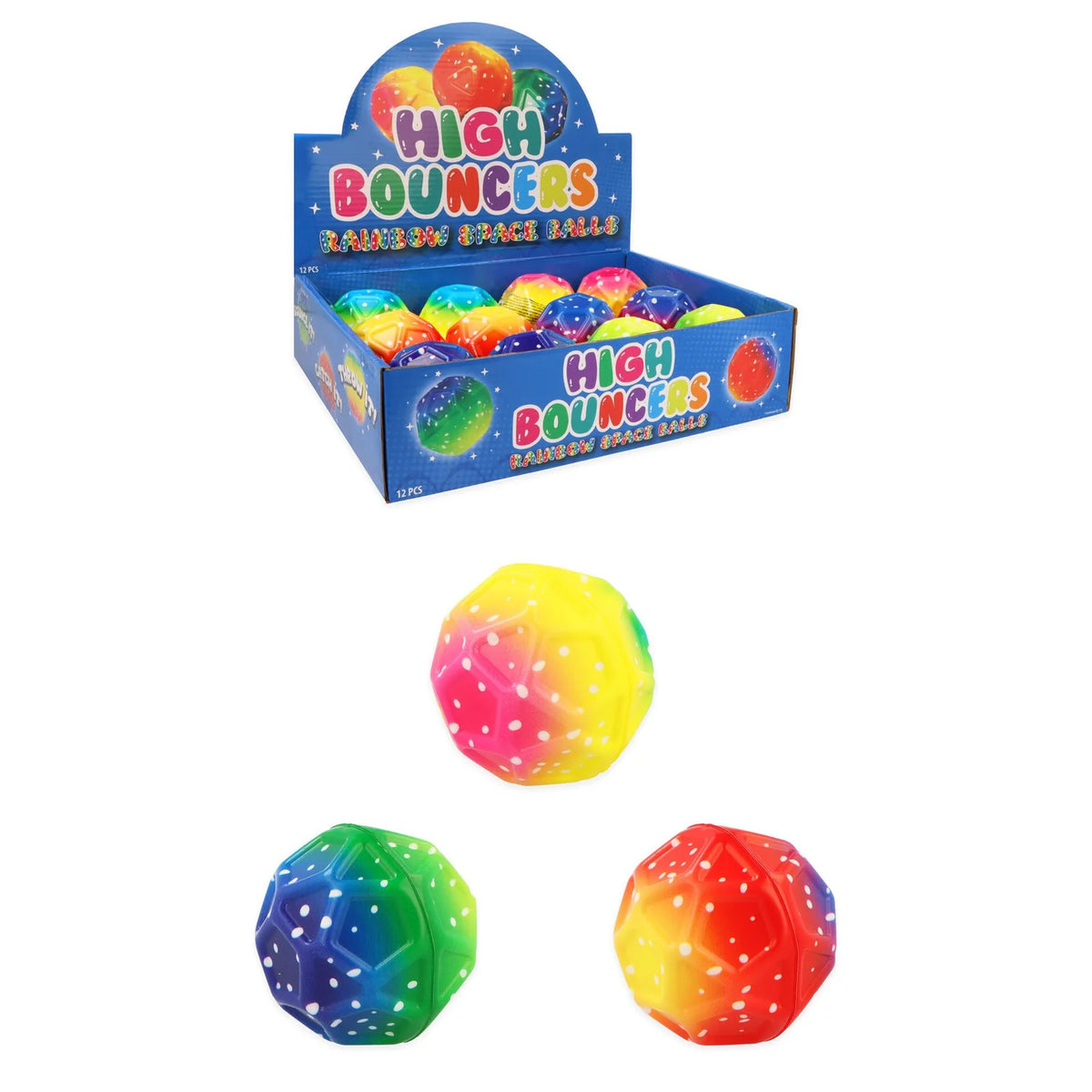 High Bounce Rainbow Space Ball 6.5cm