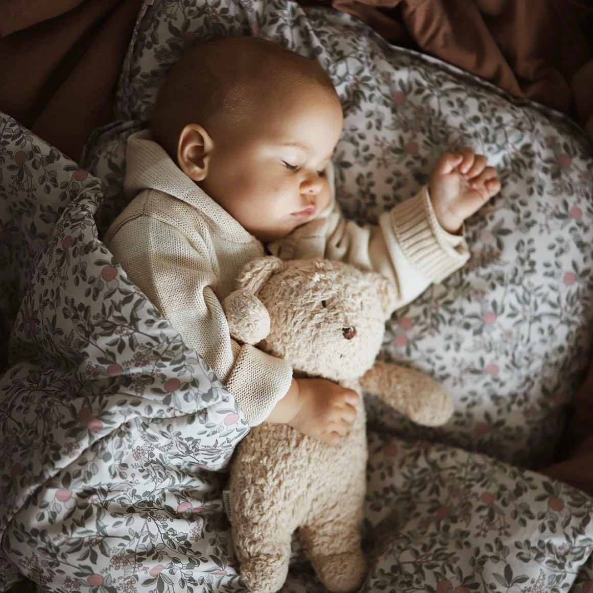 Grey Organic Humming Bear with Night Light - Little Whispers