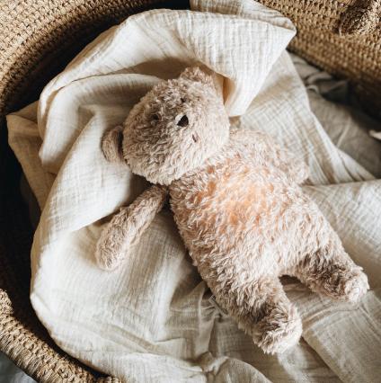 Grey Organic Humming Bear with Night Light - Little Whispers