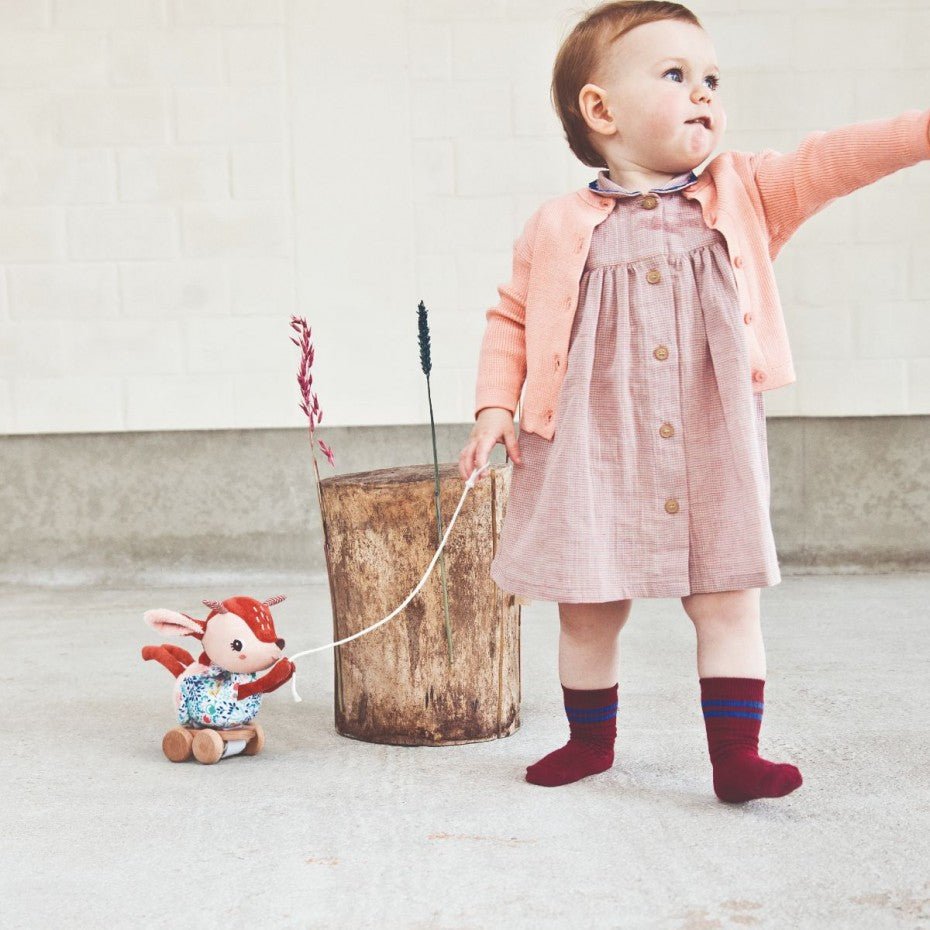 Lilliputiens Pull Along Cuddle Deer Stella - Little Whispers