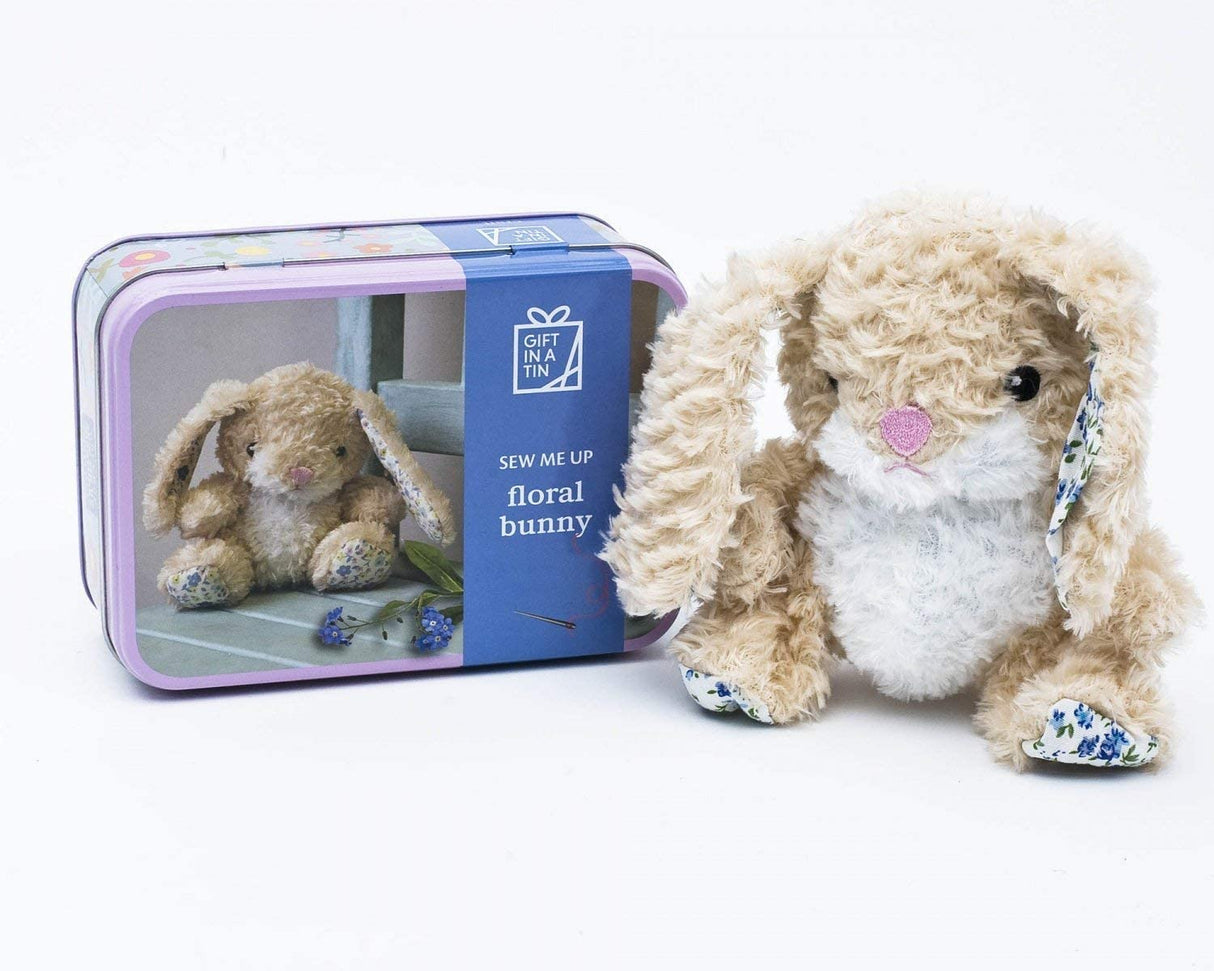 Apples To Pears Gift In A Tin Sew Me Up Floral Bunny - Little Whispers