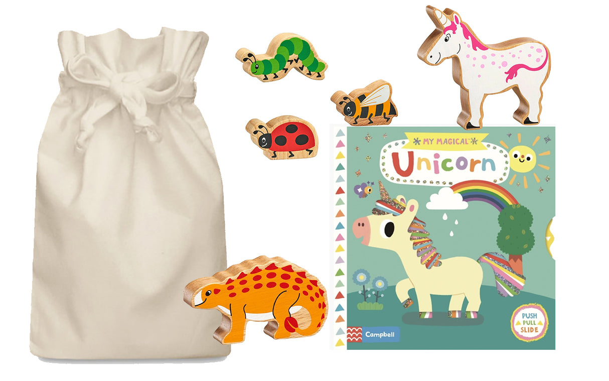 The Magical Unicorn Story Sack with Lanka Kade Wooden Animals - Little Whispers