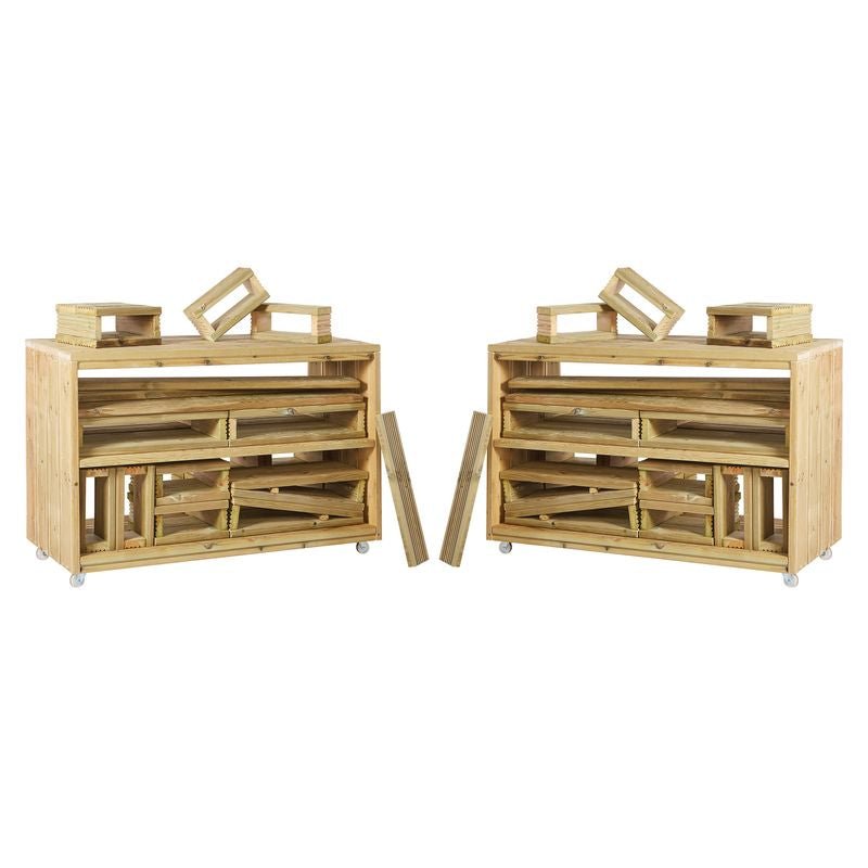 Cosy Complete 2 Big Block Trolleys And 50 Blocks Set (Direct Shipping Item) - Little Whispers