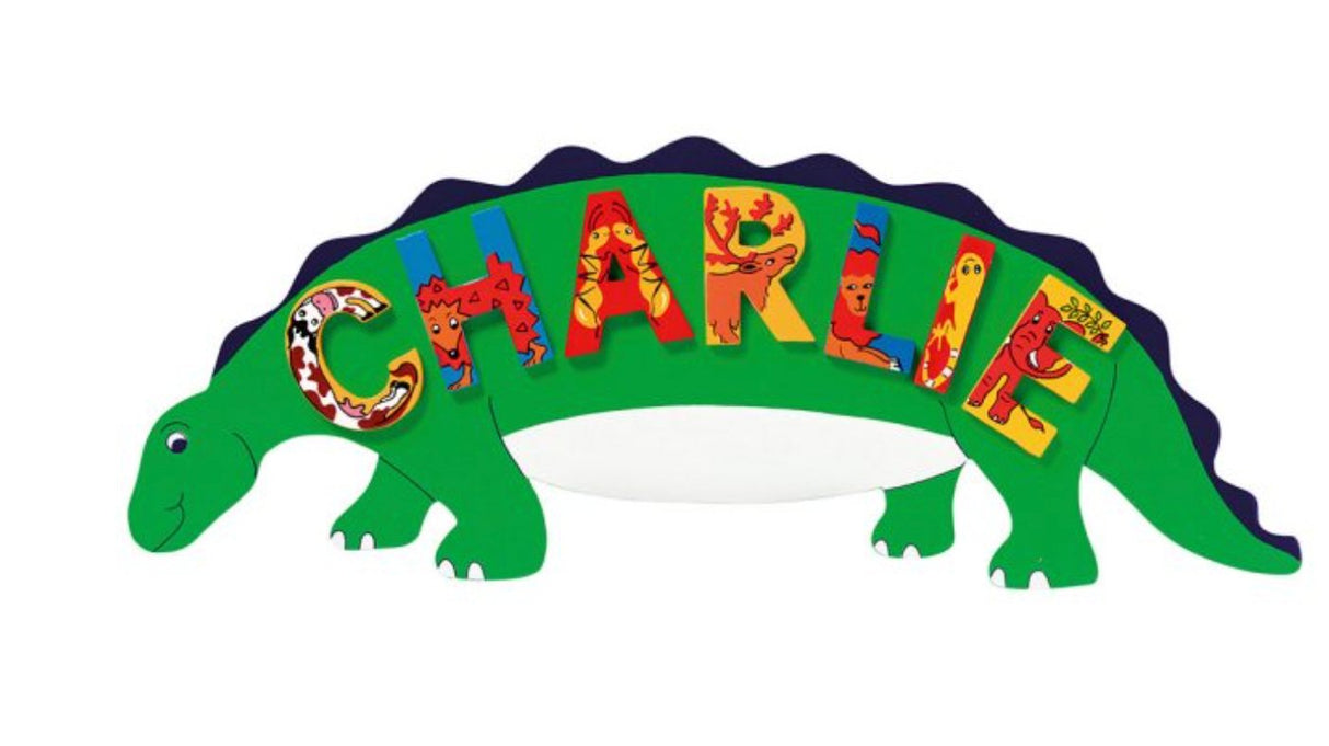 Lanka Kade Green Dinosaur Name Plaque - Little Whispers