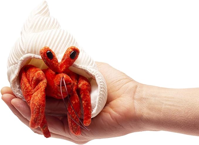 Folkmanis Mini Hermit Crab Finger Puppet (Pre-Order) - Little Whispers