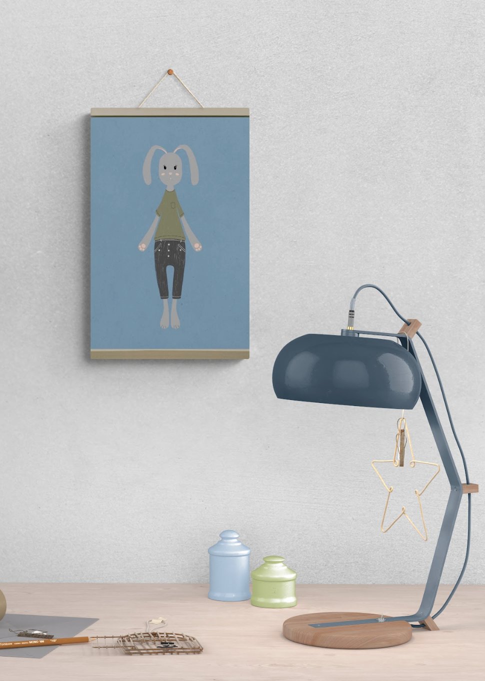 Happy Bunny Nursery Wall Art - Little Whispers