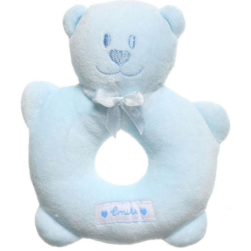 Velour Bear Ring Rattle - Little Whispers
