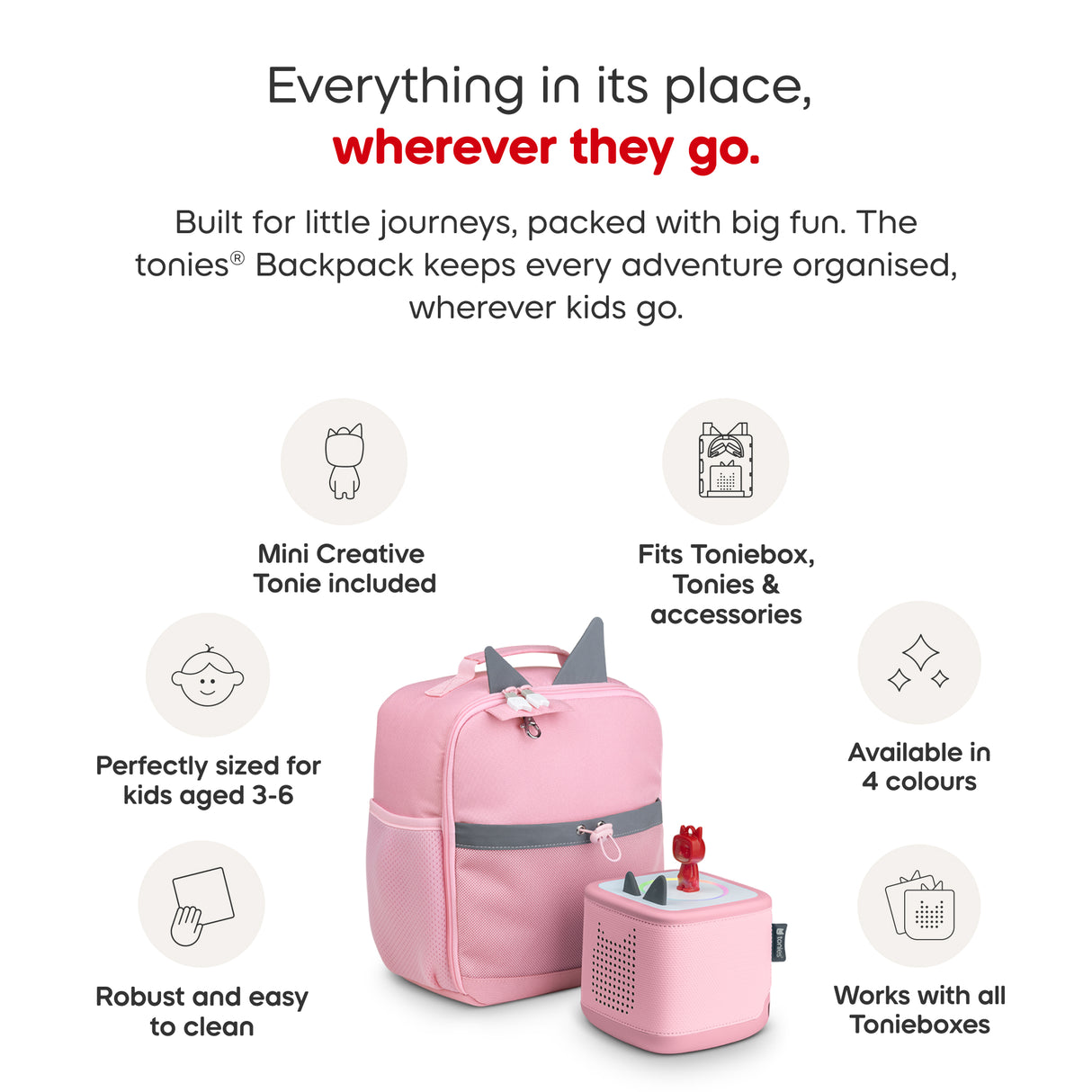 Tonies Adventure Backpack - Cloud Pink