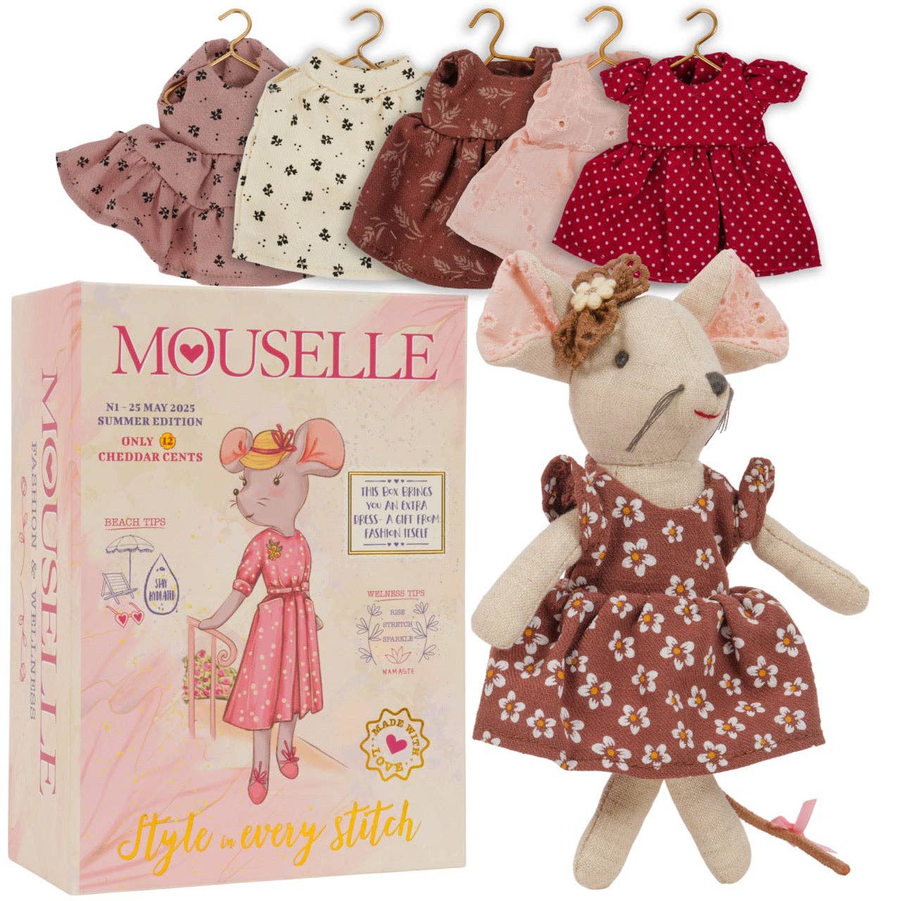 Mouselle Mouse with wardrobe of clothes