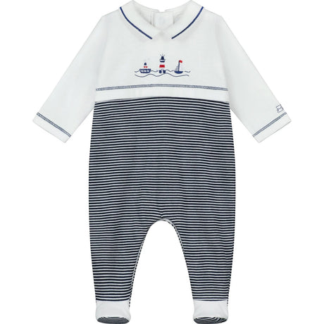 Emile et Rose Boys Dylan Babygrow in Navy and White - Little Whispers