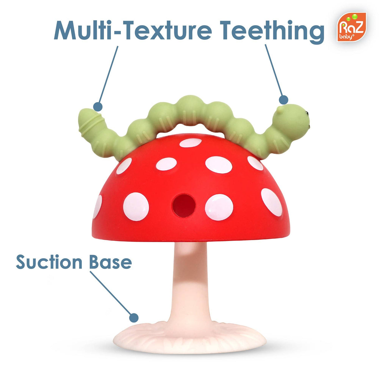 CHOMPY MUSHROOM GRIP TEETHER - RED/GREEN - Little Whispers