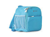 Blue Tonies backpack with a mesh pocket on a white background