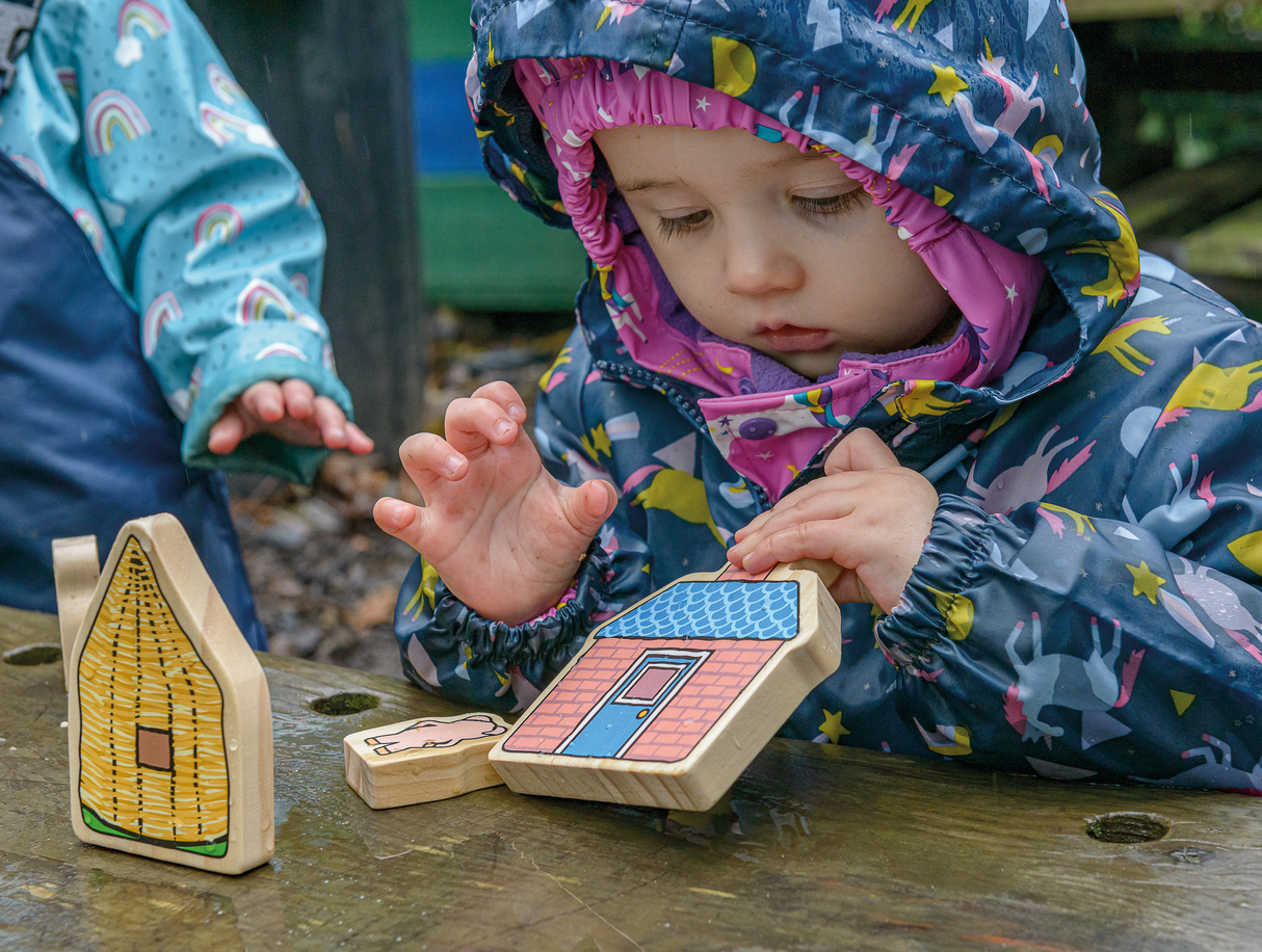 Yellow Door Three Little Pigs Wooden Characters