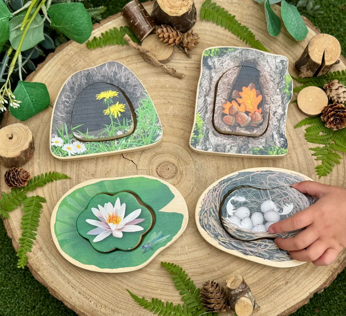 Yellow Door Who’s Hiding? Woodland Animals, reverse side of pieces