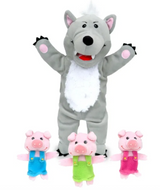 Wolf and Three Pigs Hand Puppet and Finger Puppets