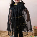 Childrens Black Dressing up Glitter cape