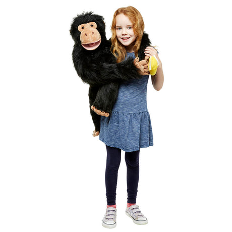 Puppet Company Large Chimp with Banana Hand Puppet Life Style