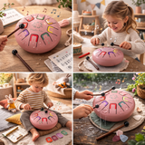 children playing the small tongue drum