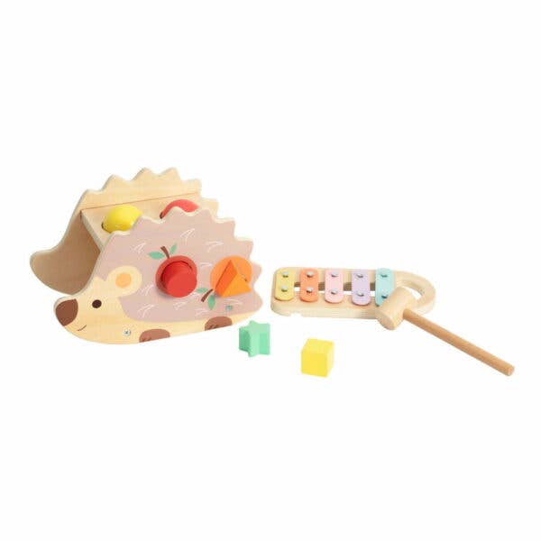Wooden Hedgehog Pound Bench Hammer Xylophone